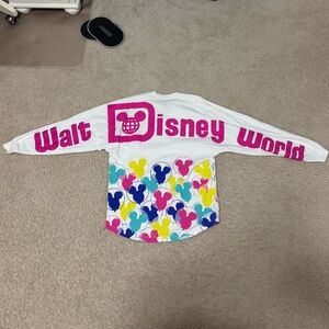 Walt Disney World Multi colored Mickey Balloon Spirit Jersey Long Sleeve